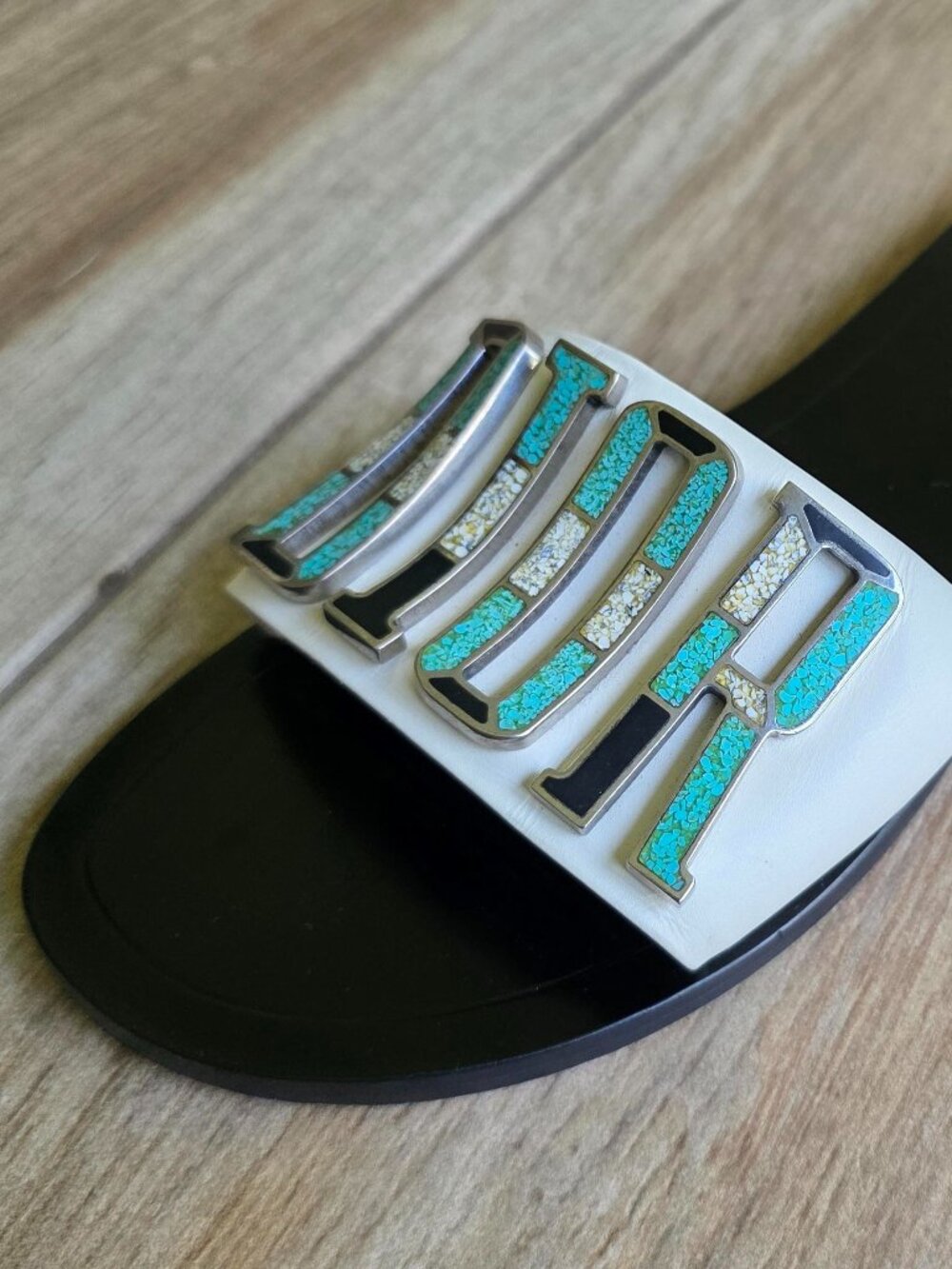 Christian Dior Dior Evolution White Turquoise Leather Sandal Eur. 39